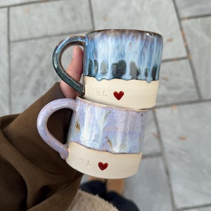Handmade personalised mugs for your bestie or loved one/ special gift/ wheel thrown mugs 画像 11