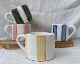 Handmade Ceramic stripey cups