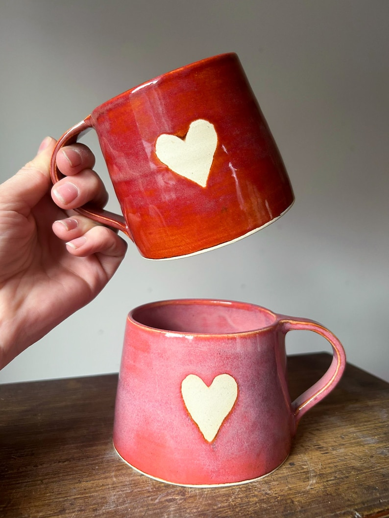 Love mugs/ ceramic mugs/ heart mugs/ gift for her image 7