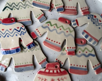 Hand-painted Ceramic Christmas Jumper ornament