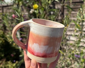 Handmade ceramic cup in Pink skies