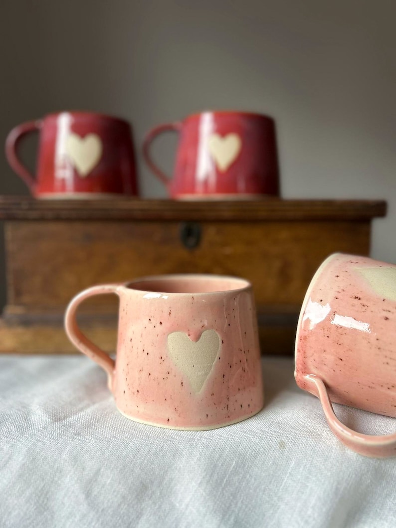Love mugs/ ceramic mugs/ heart mugs/ gift for her image 6
