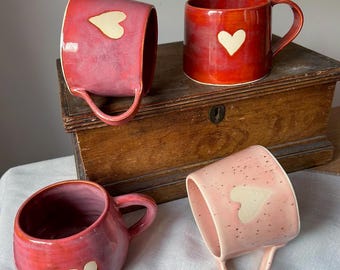Handmade Ceramic Love Mug with Heart Detail