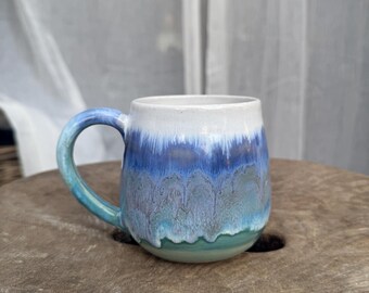Personlaised Hand Thrown Ceramic Mug | Coastal mug | Sea inspired
