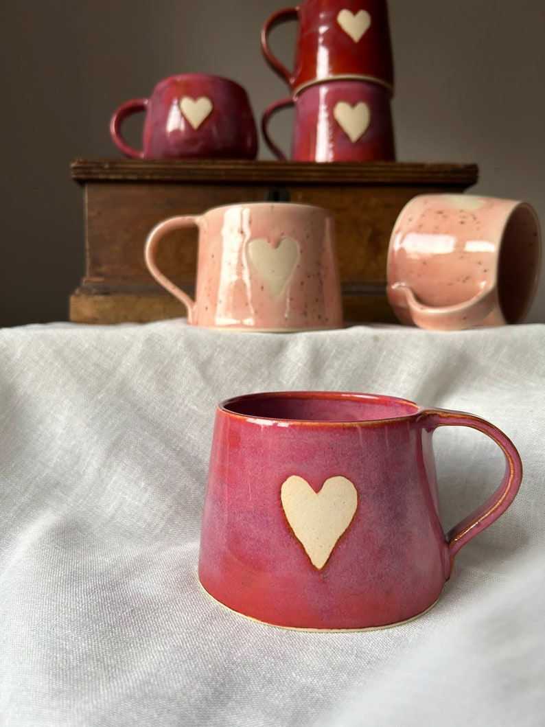 Love mugs/ ceramic mugs/ heart mugs/ gift for her image 5