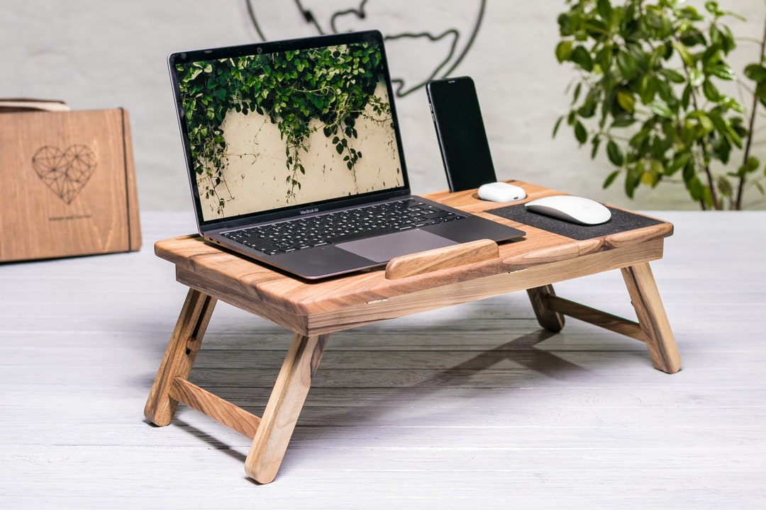 Personalized Laptop Lap Desk Macbook Stand Wooden Laptop Stand Etsy