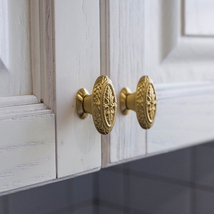 Manijas de gabinete de latón sólido / Manijas de latón / | Etsy