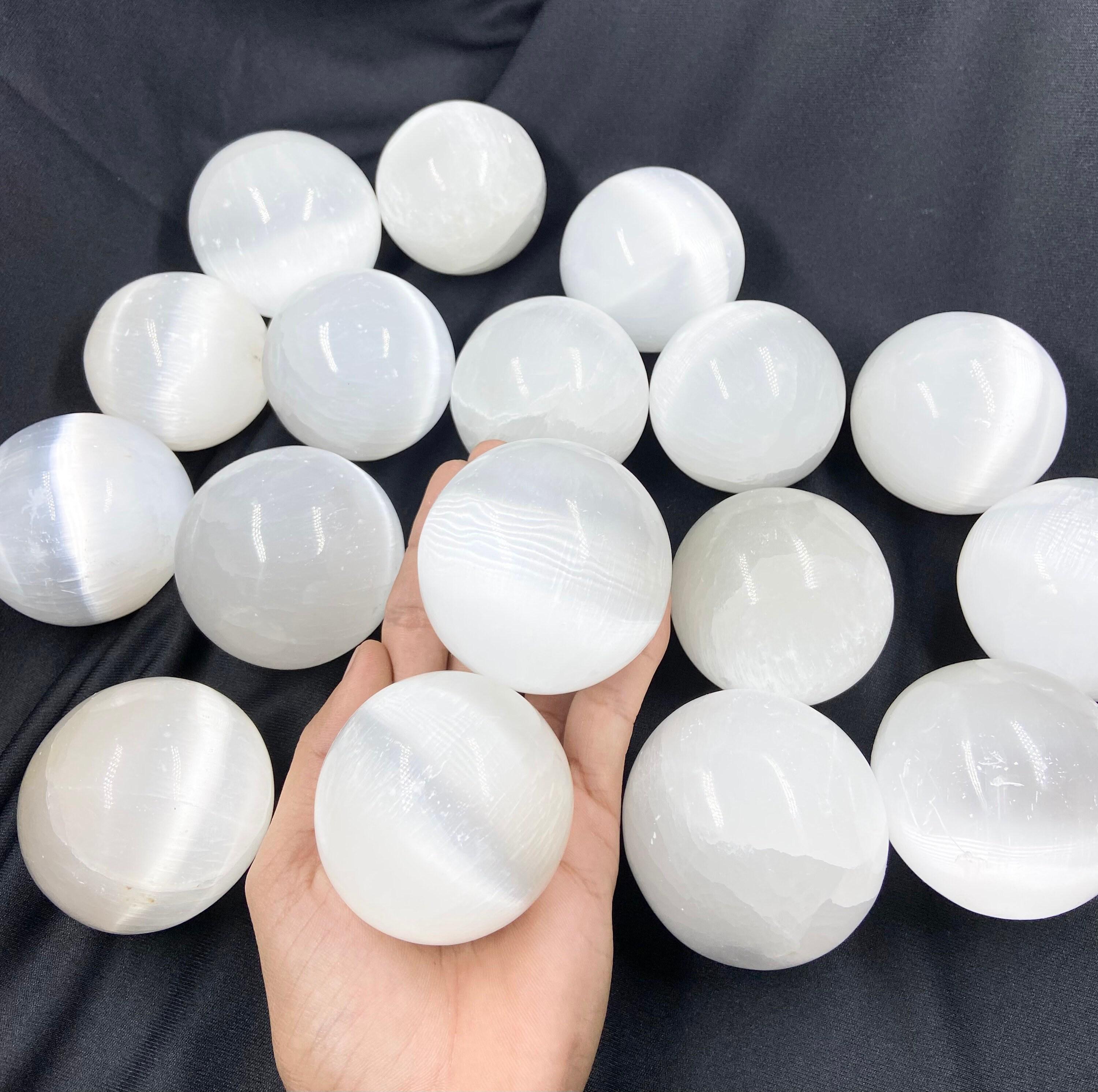 Selenite Sphere (70-80mm): Clear Calming Meditation Stone