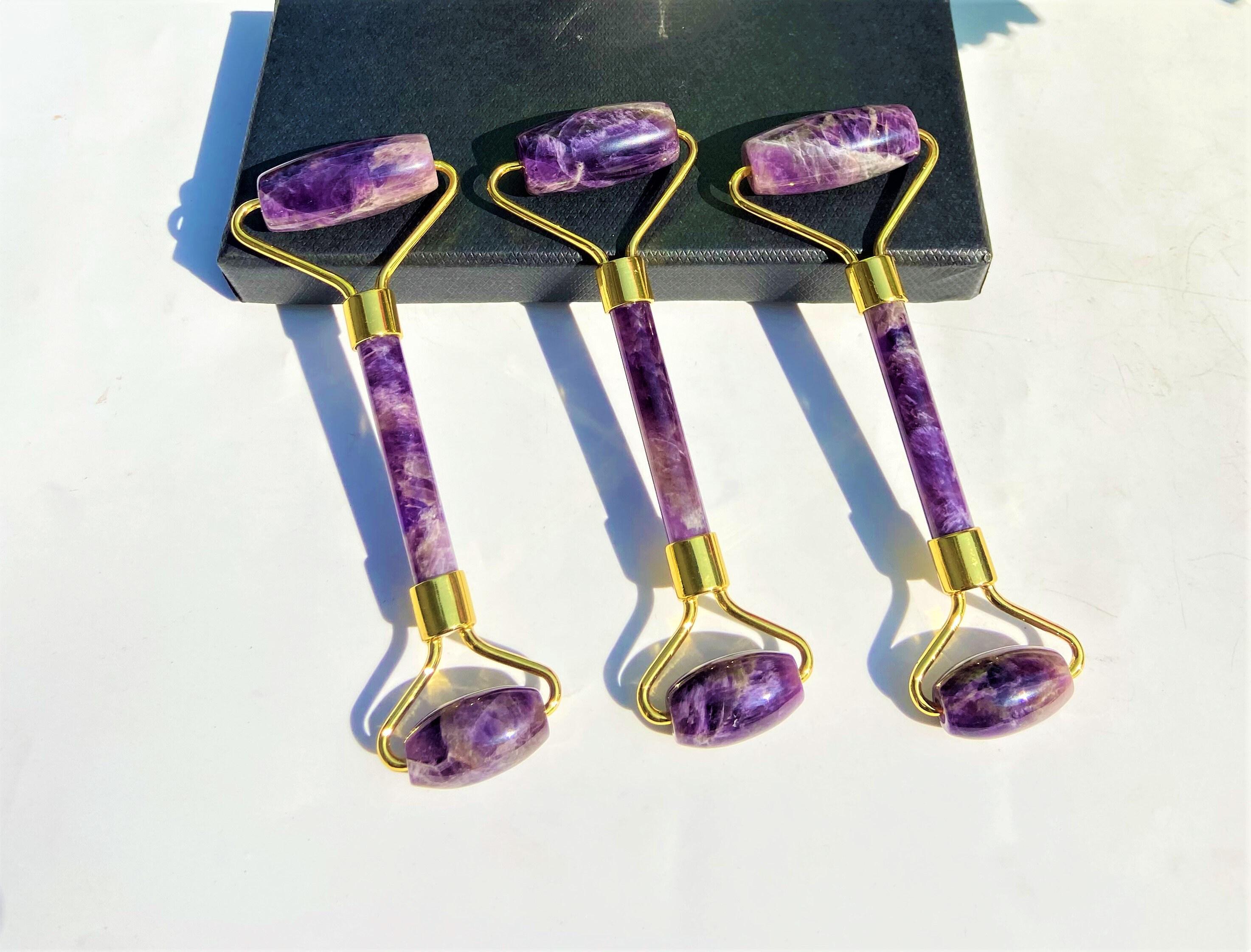 Natural Amethyst Facial Roller: Gemstone Beauty Massage Tool