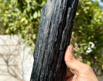 Large 8&quot; Black Tourmaline Crystal - Raw Cluster Log