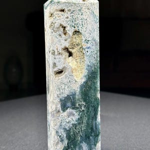 10"Moss Agate Tower, Moss Agate Point, Stone Moss Agate Tower, Geode & Druzy Moss Agate Towers