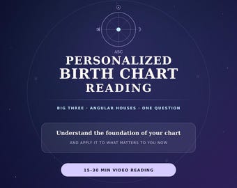 Personalized Birth Chart Reading | Big Three, Angular Houses & One Question | Astrology Video Reading