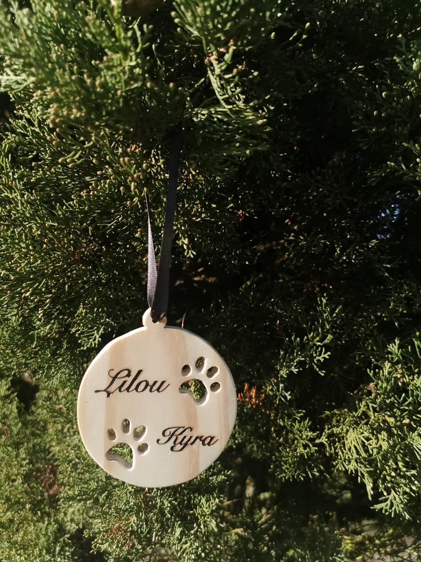 Suspension en Bois Fait Main Personnalisable Pour Sapin de Noël ou Autre