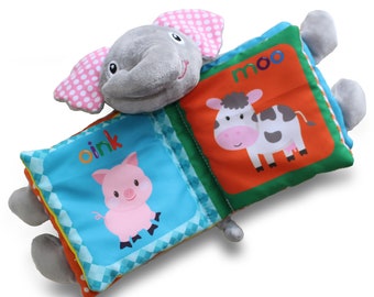 Soft Cloth Baby Book - Educational Elephant