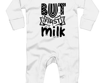 But First Milk! Organic Baby Sleepsuit