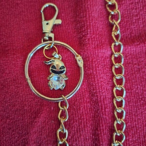 Cadena de seguridad para billetera dorada con lindo fantasma