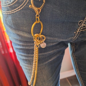 Cadena de seguridad para billetera de doble hebra dorada
