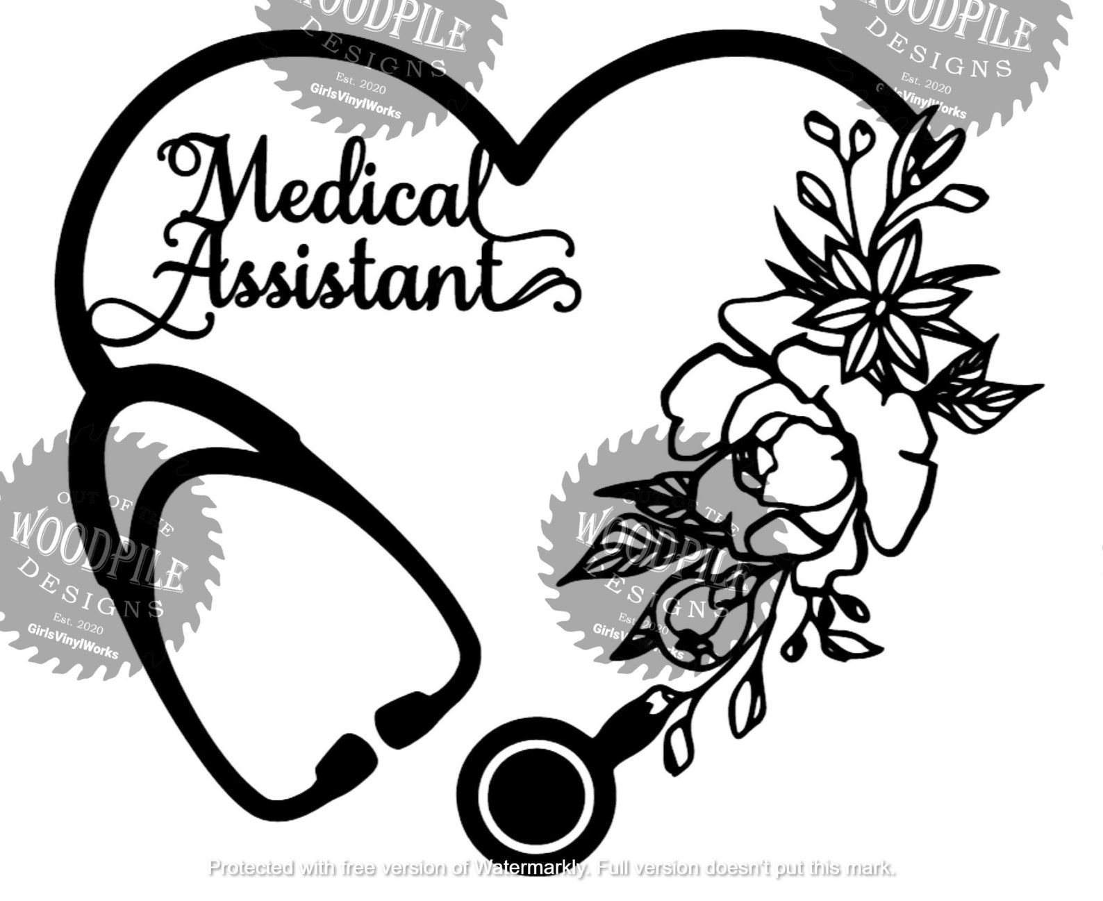Medical Assistant Heart digital image SVG Etsy