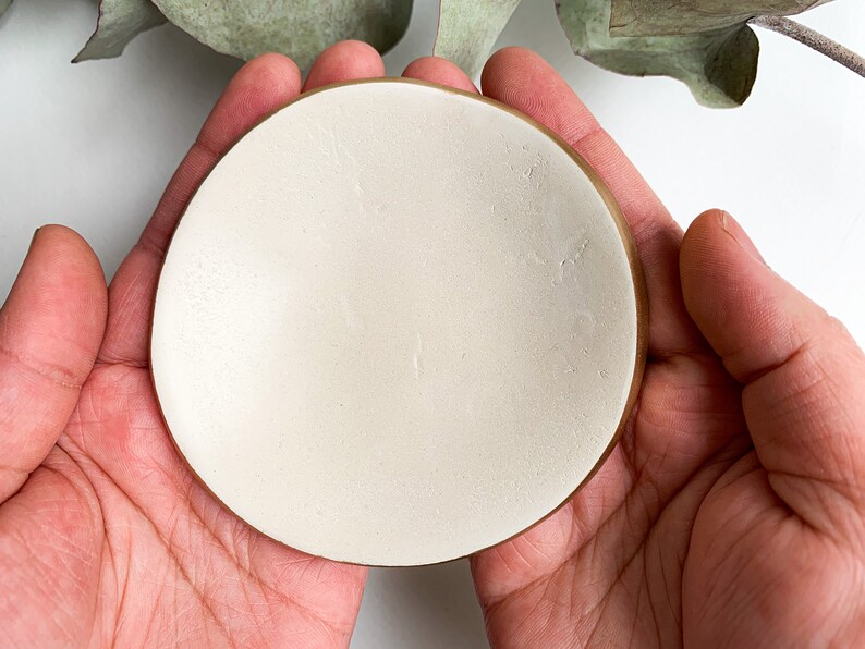 Cream Ivory Gold Dish Minimalist Air Dry Clay Ring Dish French Mother Day Gift Small Clay Jewelry Trinket Storage Made in France