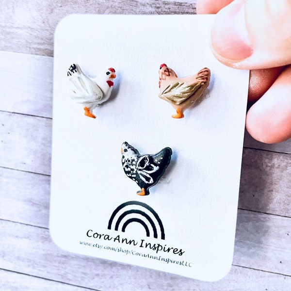 Mini Chicken Magnets, Chicken Fridge Decor, Chicken Gift, Farm Animal Magnets, Quirky Cute Funny Bird Magnets, Country Farm House Decor