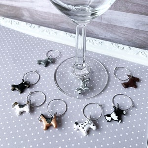 Puppy Dog Wine Charms, Dog Owner Clay Wine Charms, Handmade Wine glass Accessories, Wine Rings, Wine Gift and Decor