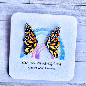 Butterfly Wing Earrings, Monarch Like Earrings, Butterfly Studs, Insect Earrings, Bug Earrings, Bug Studs, Summer Earrings, Butterfly Gifts