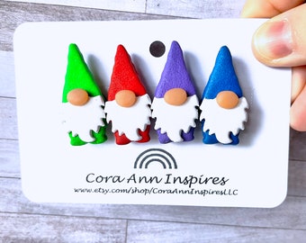 Set of 4 Cute Garden Gnome Magnets, Gnome Gift Basket Ideas, Gnome Gift, Housewarming Gnome Gift, Dishwasher Gnome Magnet