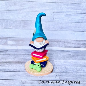 Book worm Garden Gnome, Back to School Gift, Library Decor, Librarian Gifts, Book Lover, Teacher Gnome, Reading Gnome, Education Gnome