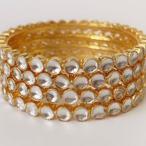 Pacchi Kundan-armbandenset (4 stuks)/traditionele armbanden/bruidsarmbanden/bruiloftssieraden/pakistaanse/Punjabi/Indiase armbanden/armbanden