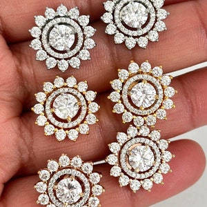 Dainty CZ American Diamond Stud Earrings/Victorian earrings/Statement Earrings/CZ Earrings//Pakistani/Punjabi/Indian Jewelry
