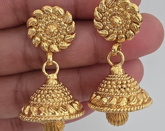 Antique gold plated Jhumka/Jhumka/Indian Jewelry/Pakistani/Punjabi/Indian/Statement earring/Bridal earring/Indian wedding