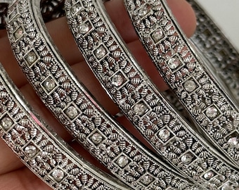 【25％OFF】 Oxidized Silver Bangles(4 Pc)/german Silver/black Metal/boho アクセサリー