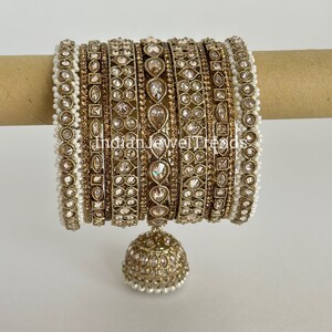 Bridal Polki bangles chooda set 13pcs,Bollywood Punjabi chuda set,Kundan antique finish Bangles Setpc/Bridal bangles/wedding jewelry/Chooda
