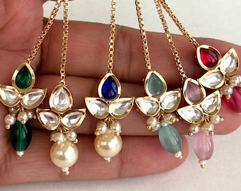 Dainty Maang tikka/ Kundan Tikka/ Indian Jewelry/ Indian Wedding Jewelry/ Pakistani Jewelry/ Jhoomer/ Matha patti/ Indian forehead jewelry