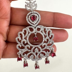 Cz diamond Maang tikka/ Kundan Tikka/ Indian Jewelry/ Indian Wedding Jewelry/ Pakistani Jewelry/ Jhoomer/ Matha patti/ forehead jewelry