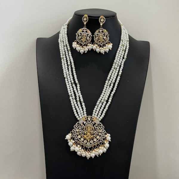 Victorian Polki Kundan Necklace/Indian Long Necklace/Statement Necklace/Long Mala/Semi Precious Necklace/Rani Haar/Pakistani jewelry/mala