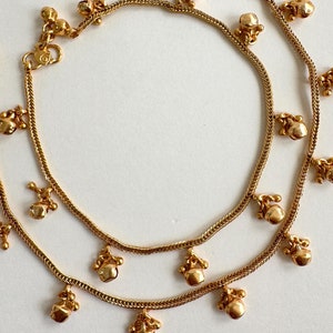 Gold Plated Gungroo Payal Pair/Moti Payal/Jhanjran/Panjeb/Pajeb/Indian Traditional Anklets/Indian Jewelry/ Pakistani Jewelry/ Boho Jewelry
