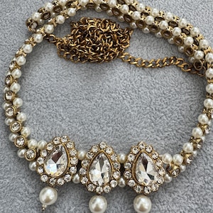 Antique Stone Pearl Belly Chain/Kundan Belly chain/Polki Belt/Indian waist belt/Kamarpatta/waist chain/jewelry belt/Kamarbandh/Kundan Belt