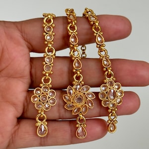 Small Polki Maang tikka/ Kundan Tikka/ Indian Jewelry/ Indian Wedding Jewelry/Pakistani Jewelry/Jhoomer/Matha patti/Indian forehead jewelry