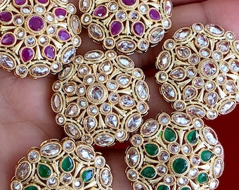 Gouden polki-stekers/gouden oorbellen/Indiase stekers/Indiase sieraden/Kundan-stekers/Sabyasachi-stekers/bruidssieraden/Indiase bruiloft