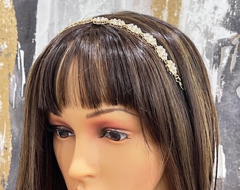 White gold Kundan Head Band/Sheesh Phool tikka/Indian Bridal Matha Patti/Sheesh patti/Matha phool /Pakistani/ 10 Inches