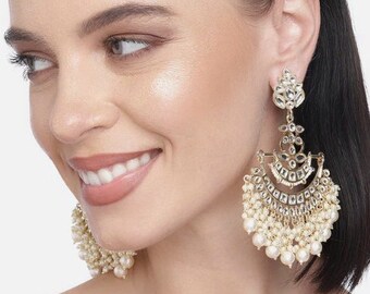 Bollywood Kundan Long Earrings