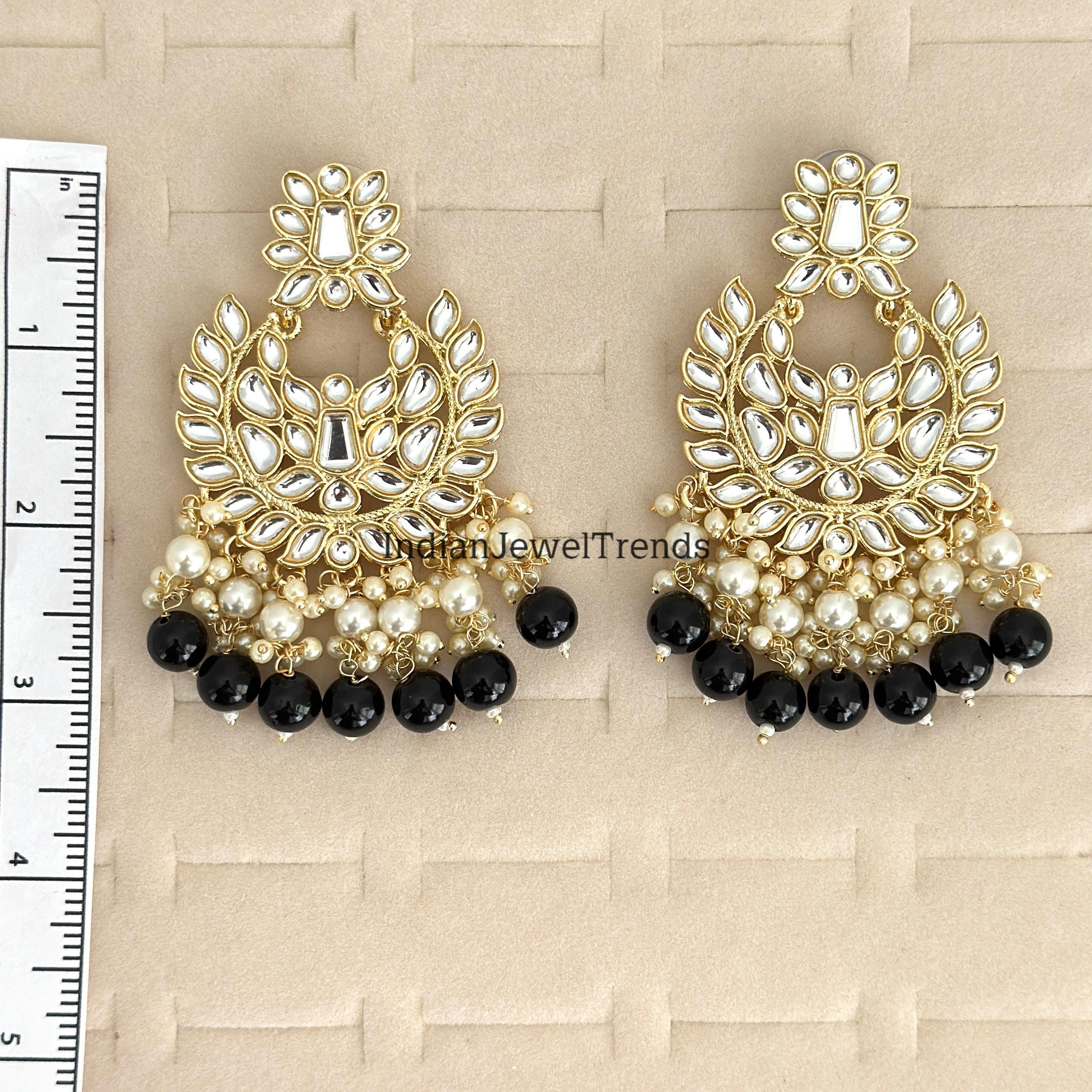 Fabric earrings | Kundan earrings | Handmade earrings | Gift for Her | –  BBD GIFTS