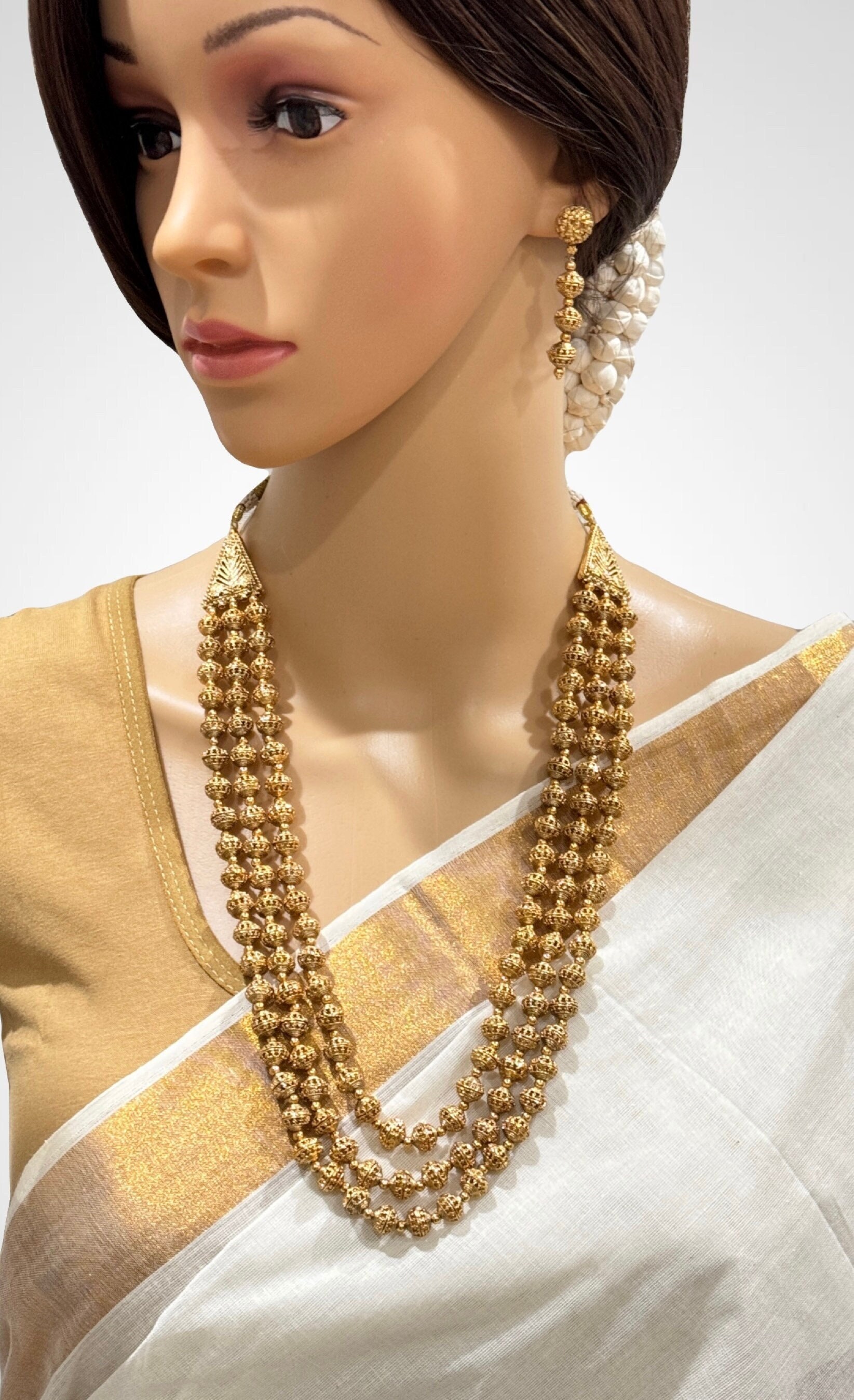 Gold matar mala set price deals