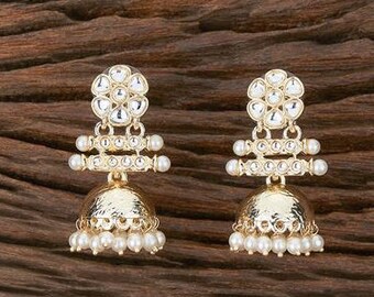 Petit kundan jhumka/kundan jhumka/bijoux indiens/pakistanais/pendjabi/indien/boucle d'oreille de déclaration/boucle d'oreille de mariée/mariage indien