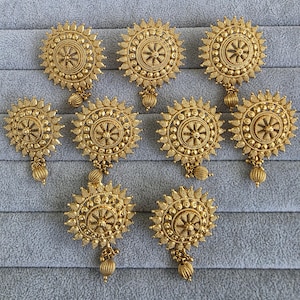 Gold Bridal Jada Billalu Hair choti clips/kondai/Bharatanatyam Kuchipudi Dance/south indian wedding/Hair choti accessories/Set of 9 pieces