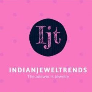 May include: A pink background with a black circle containing the text "Ijt" in white. Below the circle is the text "INDIANJEWELTRENDS" in white and the text "The answer is jewelry" in white.