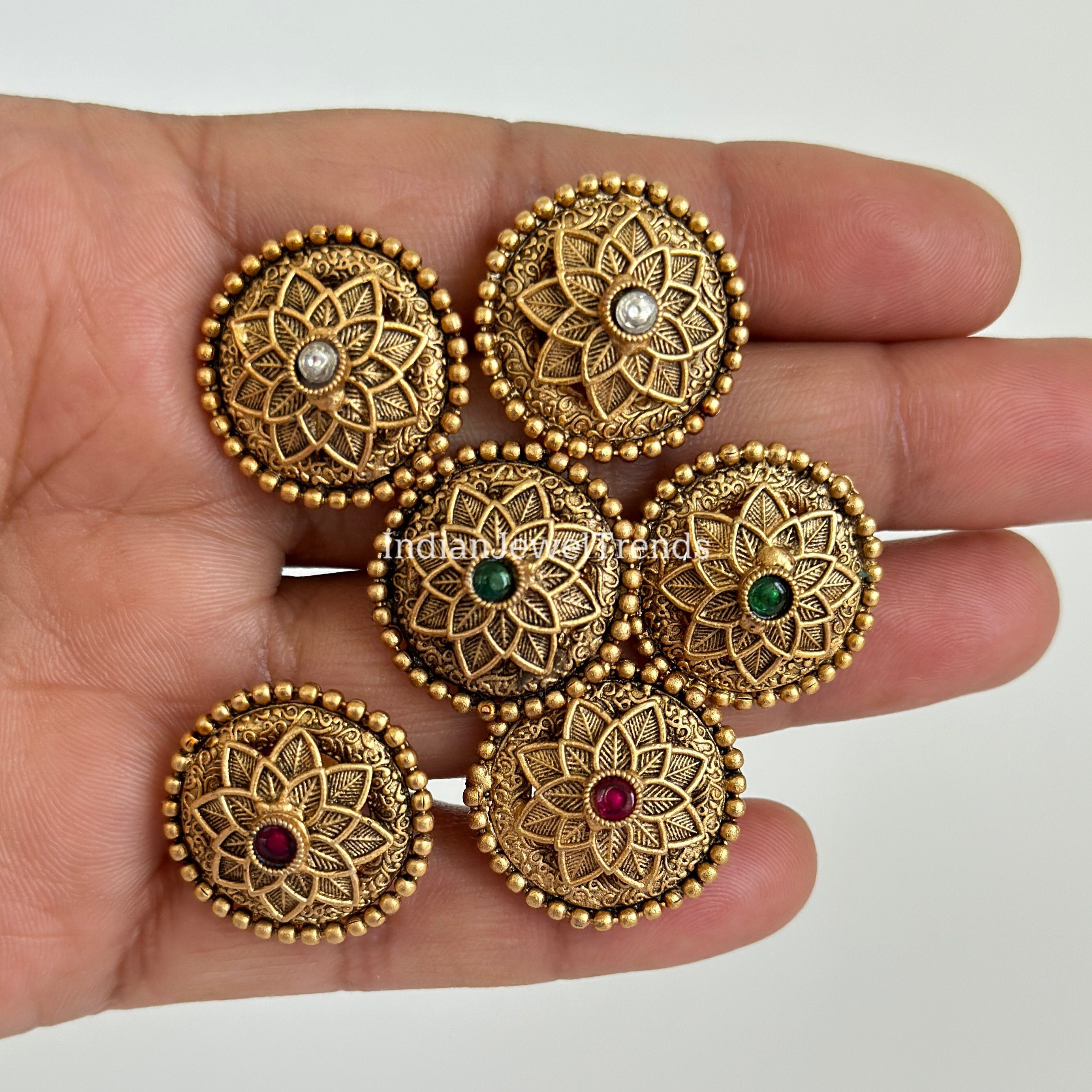 Buy Rare Vintage Antique Ethnic Tribal Solid 18K Old Gold Stud Earring Pair  India Online in India - Etsy