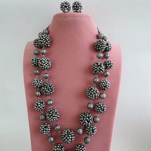 Handcrafted Oxidized Long Necklace/Oxidized Indian Jewelry/Boho Jewelry Necklace/Afghan Choker/Afghani jewelry/gypsy necklace