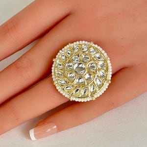 Fine Kundan Ring/ Meenakari Ring/Adjustable Ring/ Indian Ring/ Pakistani Jewelry/ Indian Jewelry/ Bollywood Jewelry/ Indian Wedding jewelry